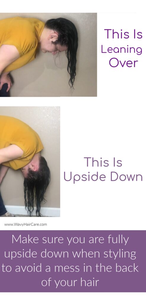 Styling hair upside down instead of leaning over