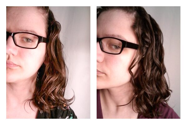 Scrunching hair a lot vs a little