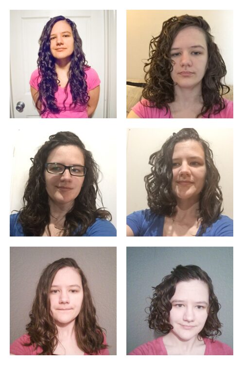 DIY dry curl cut on wavy hair