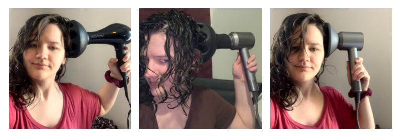 Dyson hair dryer and diffuser vs dyson with xtava vs revlon with xtava