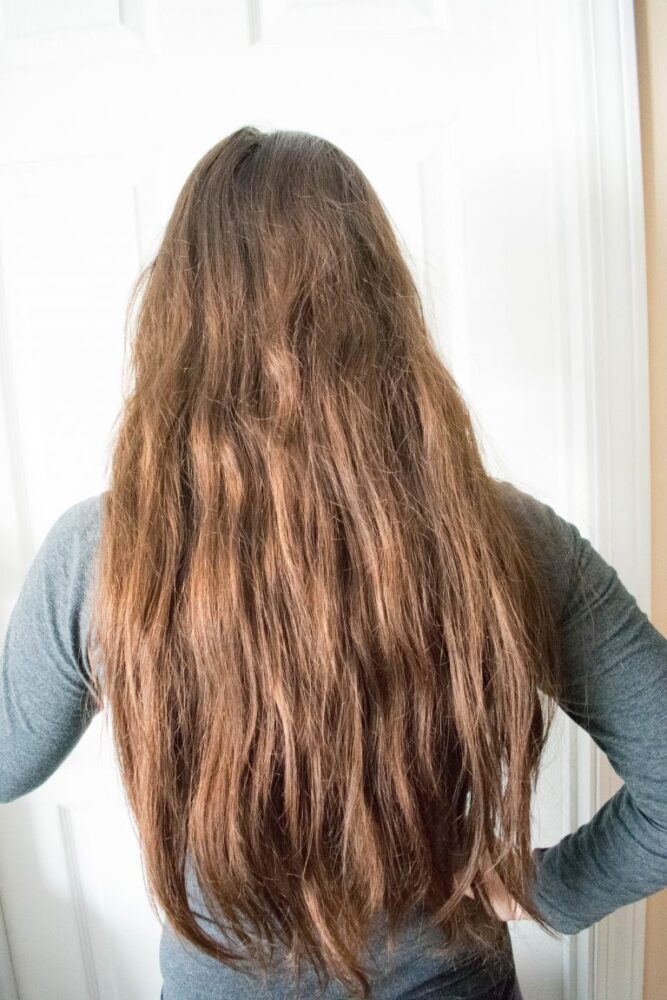 damaged hair before the curly girl method